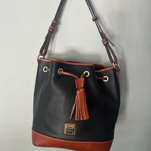 Dooney & Bourke Black and Tan Shoulder Bag